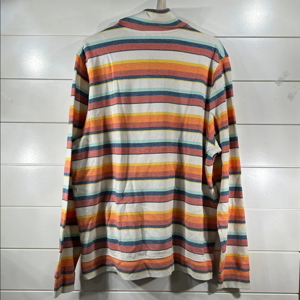 NWT L.L. Bean Comfort Stretch Pique Striped Quarter Zip Pullover Men’s Size XL